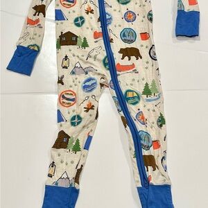 Little Sleepies 2T Great Outdoors Pajama Set - Blue and Cream